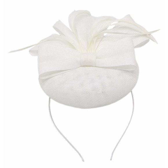 Womens Fascinator Hat Sinamay Pillbox Flower Feather Tea Party Derby Wedding🙊 - Picture 4 of 6